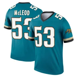 Youth Jalen McLeod Jacksonville Jaguars No.53 Legend Prowler Throwback Jersey - Teal