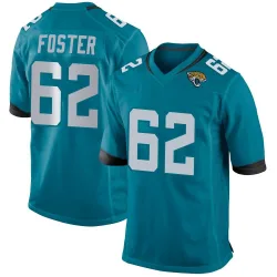 Youth Javon Foster Jacksonville Jaguars No.62 Game Jersey - Teal