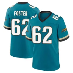 Youth Javon Foster Jacksonville Jaguars No.62 Game Prowler Throwback Jersey - Teal