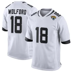 Youth John Wolford Jacksonville Jaguars No.18 Game Jersey - White