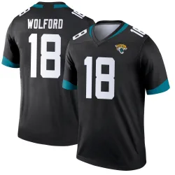 Youth John Wolford Jacksonville Jaguars No.18 Legend Jersey - Black