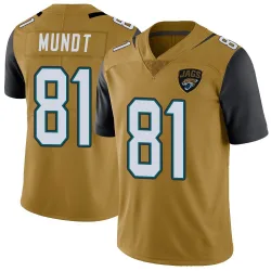 Youth Johnny Mundt Jacksonville Jaguars No.81 Limited Color Rush Vapor Untouchable Jersey - Gold
