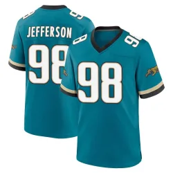 Youth Jordan Jefferson Jacksonville Jaguars No.98 Game Prowler Throwback Jersey - Teal