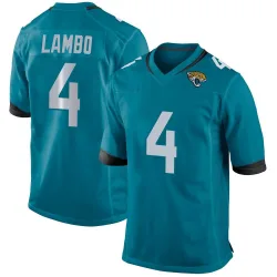 Youth Josh Lambo Jacksonville Jaguars No.4 Game Team Color Jersey - Teal