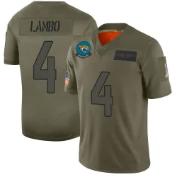Youth Josh Lambo Jacksonville Jaguars No.4 Limited 2019 Salute to Service Jersey - Camo