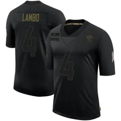 Youth Josh Lambo Jacksonville Jaguars No.4 Limited 2020 Salute To Service Jersey - Black