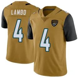 Youth Josh Lambo Jacksonville Jaguars No.4 Limited Color Rush Vapor Untouchable Jersey - Gold