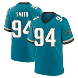 Youth Maason Smith Jacksonville Jaguars No.94 Game Prowler Throwback Jersey - Teal