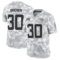 Youth Montaric Brown Jacksonville Jaguars No.30 Limited 2024 Salute to Service Jersey - Arctic Camo