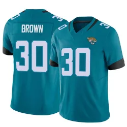 Youth Montaric Brown Jacksonville Jaguars No.30 Limited Vapor F.U.S.E. Jersey - Teal