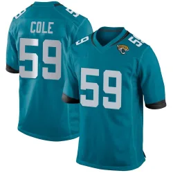 Youth Myles Cole Jacksonville Jaguars No.59 Game Jersey - Teal