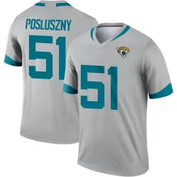 Youth Paul Posluszny Jacksonville Jaguars No.51 Legend Silver Inverted Jersey