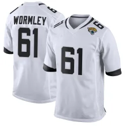 Youth Sal Wormley Jacksonville Jaguars No.61 Game Jersey - White