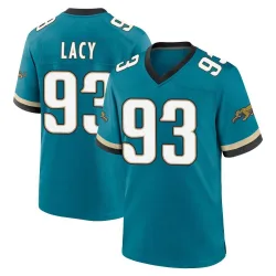 Youth Tyler Lacy Jacksonville Jaguars No.93 Game Prowler Throwback Jersey - Teal