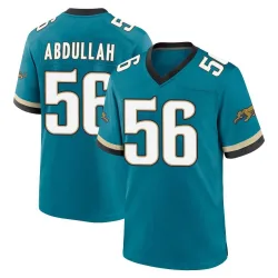 Youth Yasir Abdullah Jacksonville Jaguars No.56 Game Prowler Throwback Jersey - Teal