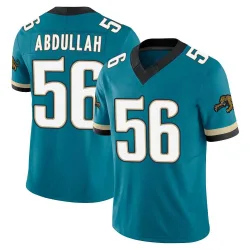 Youth Yasir Abdullah Jacksonville Jaguars No.56 Limited Prowler Throwback Vapor F.U.S.E. Jersey - Teal